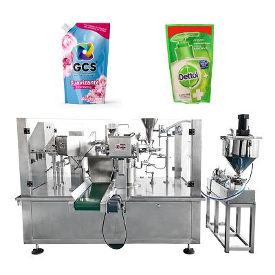 Detergent Premade Pouch Filling Sealing Machine Rotary Eight Working Stations